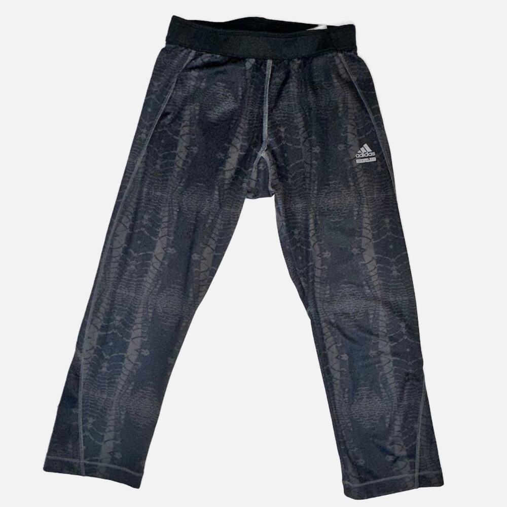 Adidas Y2k Cropped Leggings Capri Workout Pants Black Size Small Athleisure